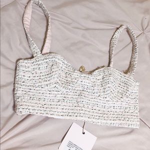 SOLD Amber x Meshki tweed top & jacket in XS